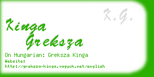 kinga greksza business card